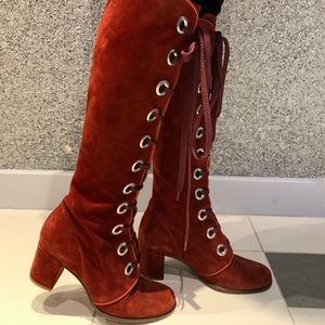 Marc by Mark Jacobs Red Lace Up Boots, size 6